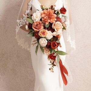 Ling's Moment Casquade Bouquet In Sunset Terracotta